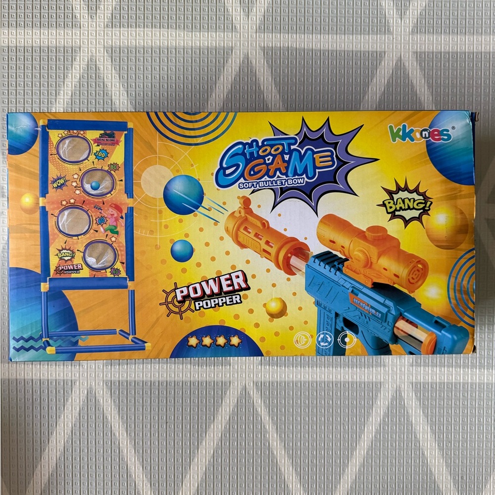New in Box! Power Popper Kids Toy Blaster - Blue/Orange - Picture 2 of 4